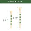 MAZEL Professional Natural Wood/Bamboo Golf Tees 2 3/4 Inch & 3 1/4 Inch,Pack 50,Reduce Friction & Side Spin, More Durable and Stable Golf Tees,Beige view 3