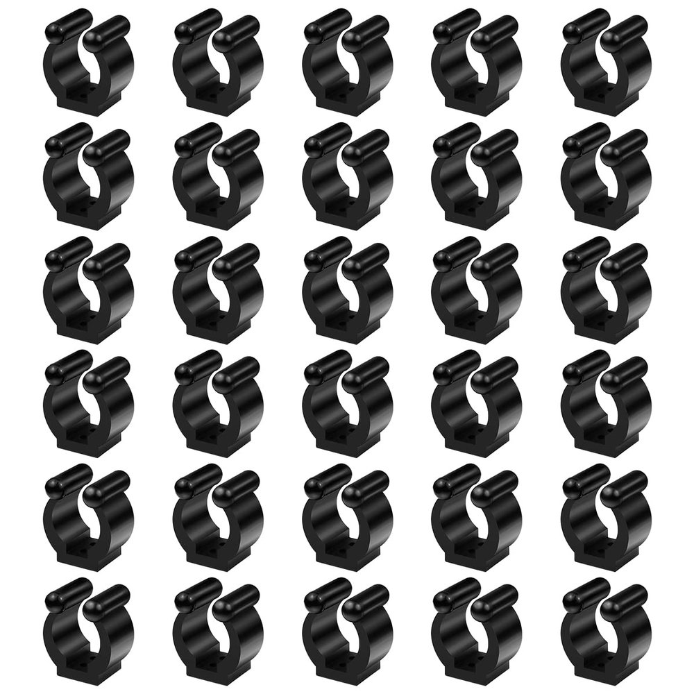 30 Black Billiards Cue Clips - Regular Fishing Rod Storage Holders for Pool Cue & Fishing Pole