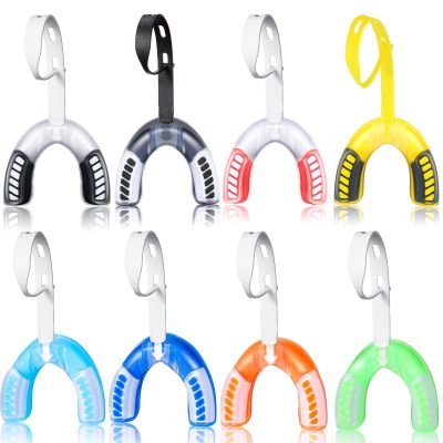 8 Pack Youth Football Mouth Guard Football Mouthguard with Strap Double Colored Mouthpiece for Braces Sports Mouth Guard with Case for Basketball, Ice Hockey, Boxing, Wrestling Fits Youth and Adult