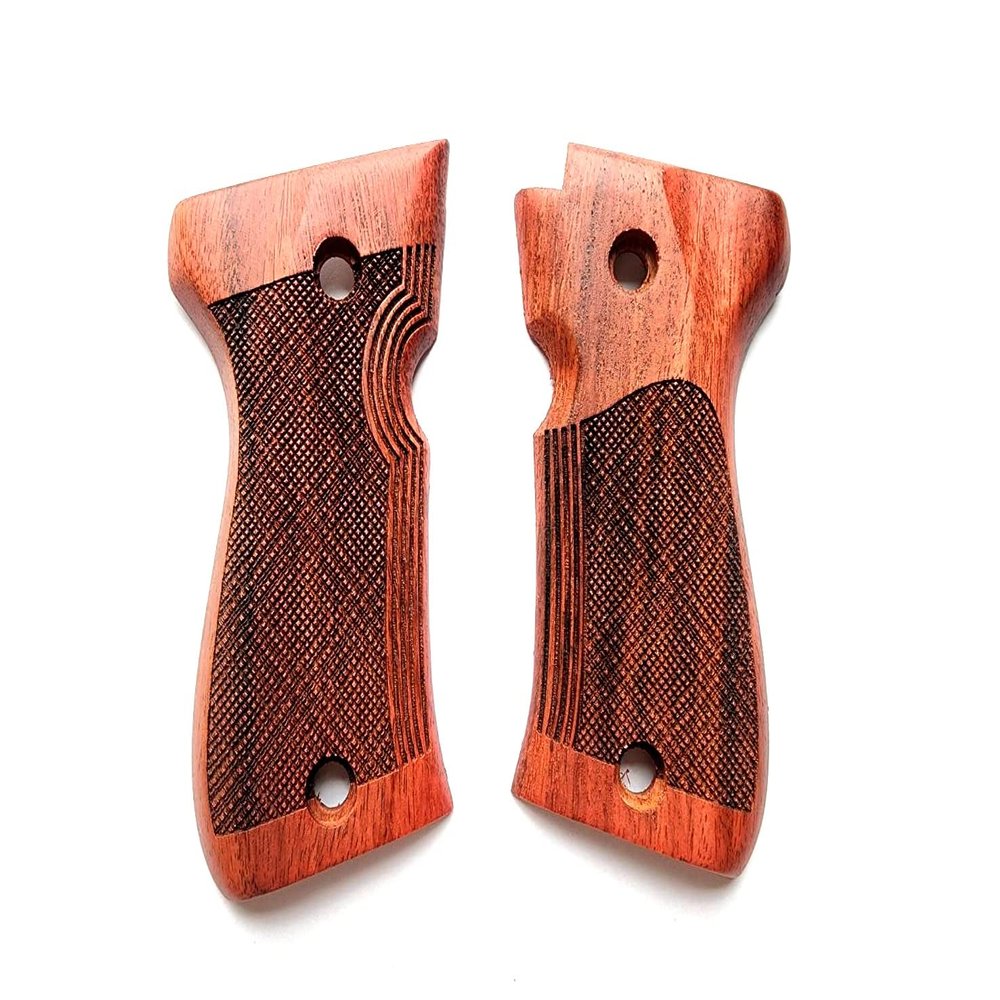 BMPL Hardwood Grips Compatible with Browning 380 BDA , Checkered Pistol Luxury Handmade Handcraft