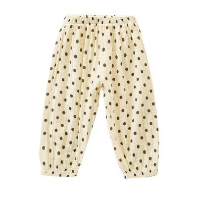 Children Toddler Kid Baby Boys Girls Cute Cartoon Print Polka Dot Sport Pants Oversized Sweatpants (Brown, 18-24 Months)