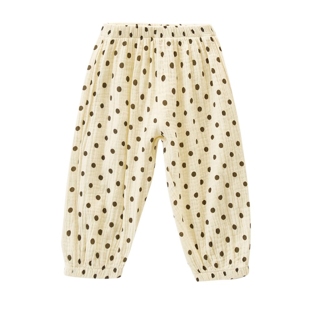 Children Toddler Kid Baby Boys Girls Cute Cartoon Print Polka Dot Sport Pants Oversized Sweatpants (Brown, 18-24 Months)