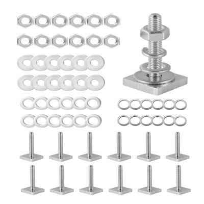 T Slot Bolts for Thule, Yakima Roof Rack Cross Bars, Platform, Cargo Basket, Stainless Square T Track Bolt Adapter to Secure Bike/Ski/Kayak Rack, Solar Panel, Awning, M6x35mm, 4mm Thickness