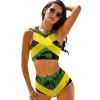 Bikini Sets Jamaica Flag Women's Swimwear Cute Bathing Suit Ruched High Cut Swimsuit SummerXS view 1