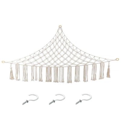 Exercise Ball Holder, Corner Hanging Storage Net or Hammock for Fitness Ball, Balance Ball Organizer, Yoga Ball Rack, Pregnancy Stability Ball Swiss Balance Ball for Yoga Studio and Gym White