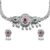 Bodha Traditional IndianSilver Plated Oxidized Stylish Traditional Ethnic Choker Necklace Jewellery Set for Women (SJN_99_O) view 1