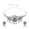 Bodha Traditional IndianSilver Plated Oxidized Stylish Traditional Ethnic Choker Necklace Jewellery Set for Women (SJN_99_O) view 2