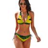 Jamaica Flag Women's Bikini Swimming Costume Triangle Bathing Swimsuit Beach Party 2XL view 1