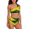 Adugen Origei Bikini Sets Jamaica Flag Women's Swimwear Cute Bathing Suit Ruched High Cut Swimsuit SummerXL view 2