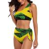 Adugen Origei Bikini Sets Jamaica Flag Women's Swimwear Cute Bathing Suit Ruched High Cut Swimsuit SummerXL view 3