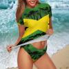 Jamaica Flag Women's One-Piece Swimsuit Triangle Bathing Swimsuit Beach Party XL view 2