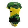 Jamaica Flag Women's One-Piece Swimsuit Triangle Bathing Swimsuit Beach Party XL view 3