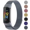 Metal Mesh Loop Bands for Fitbit Charge 5/Charge 6 Band for Women Men, Adjustable Stainless Steel Wristbands Replacement Straps for Charge 5/6 Activity TrackerGrey-S view 1