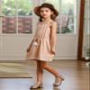 Bonny Billy Big Girls Spaghetti Straps Solid Cotton Kid Beach Dress 4-5 Years Apricot-1 view 2