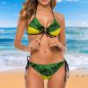 Bikini Sets Jamaica Flag Women's Swimwear Cute Bathing Suit Ruched High Cut Swimsuit Summers view 3