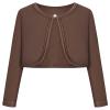 Bonny Billy Girls' Long Sleeve Knit Bolero Cardigans Jacket Cover Up Sweater 4-5 Years Coffee view 1