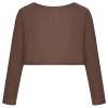 Bonny Billy Girls' Long Sleeve Knit Bolero Cardigans Jacket Cover Up Sweater 4-5 Years Coffee view 2
