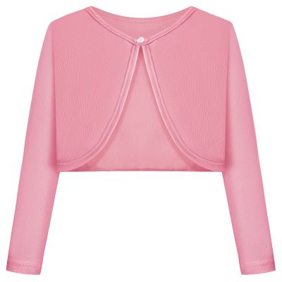 Bonny Billy Girls' Long Sleeve Knit Bolero Cardigans Jacket Cover Up Sweater 7-8 Years Pink