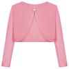 Bonny Billy Girls' Long Sleeve Knit Bolero Cardigans Jacket Cover Up Sweater 7-8 Years Pink view 1