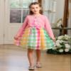 Bonny Billy Girls' Long Sleeve Knit Bolero Cardigans Jacket Cover Up Sweater 7-8 Years Pink view 2