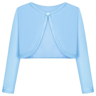 Bonny Billy Girls' Long Sleeve Knit Bolero Cardigans Jacket Cover Up Sweater 4-5 Years Light Blue
