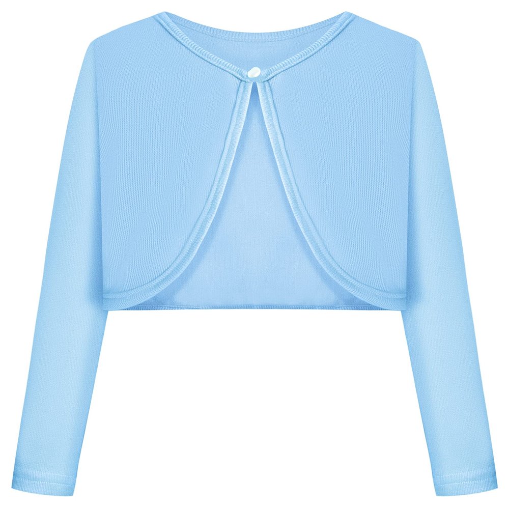 Bonny Billy Girls' Long Sleeve Knit Bolero Cardigans Jacket Cover Up Sweater 4-5 Years Light Blue