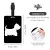 Westie Dogs Printed Luggage Tag Name ID Card Holder Identify Labels for Suitcase Travel Baggage view 2