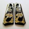 Colt 1911 Full Size Grips Custom Engraved Black Walnut Wood Gold Silver Grim Reaper Life's a Gamble,Black Gold Silver view 2