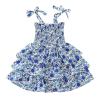 Toddler Kids Baby Girls Vintage Dress Ruffle Retro Floral Girl Dresses Boho Sundress Dusty Girls (Blue, 18-24 Months) view 1
