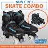 Xino Sports 2 in 1 Adjustable Combo Skates - Pro Quality - Beginner Friendly with Illuminating LED Light-Up Wheels, Interchangeable Skates for Boys & Girls for Indoor and Outdoor Use (Gray,XL 9-12) view 2
