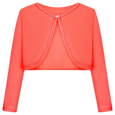 Bonny Billy Girls' Long Sleeve Knit Bolero Cardigans Jacket Cover Up Sweater 10-11 Years Orange