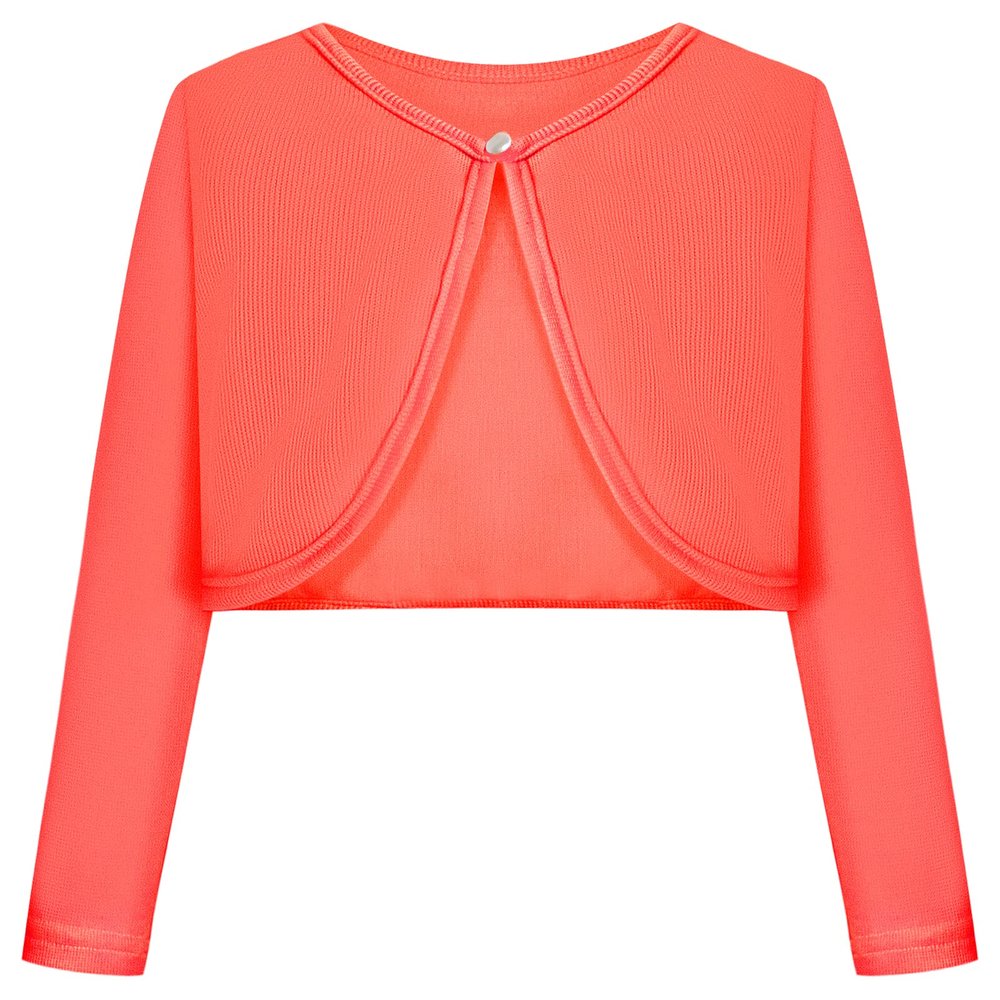 Bonny Billy Girls' Long Sleeve Knit Bolero Cardigans Jacket Cover Up Sweater 10-11 Years Orange