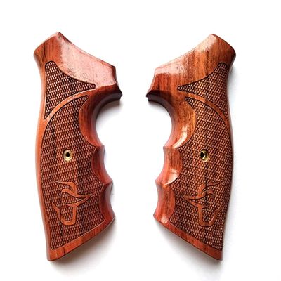 BMPL Hardwood Luxury Laser Grips Compatible with Taurus Medium/Large Frame.357 M44, 65, 66, 80, 82, 83, 96, 431, 441, 607, 608, 669 Revolver Handmade, Brown,Red