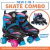 Xino Sports 2 in 1 Adjustable Combo Skates - Pro Quality - Beginner Friendly with Illuminating LED Light-Up Wheels, Interchangeable Skates for Boys & Girls for Indoor and Outdoor Use (Blue-Medium 1-4) view 2