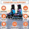 Xino Sports 2 in 1 Adjustable Combo Skates - Pro Quality - Beginner Friendly with Illuminating LED Light-Up Wheels, Interchangeable Skates for Boys & Girls for Indoor and Outdoor Use (Blue-Medium 1-4) view 3