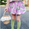 Toddler Kids Baby Girls Jogger Shorts Summer Cotton Casual Floral Flower Shorts Active Harem Pants (Purple, 5-6 Years) view 2