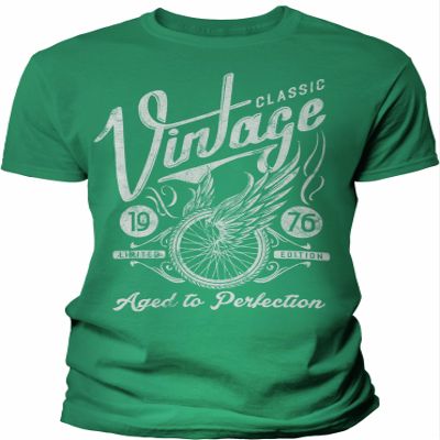 1976 Birthday Shirt for Men - Classic Vintage 1976 Aged to Perfection - Wheel - 50th Birthday Gift - F/Kelly-4X