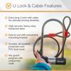 Via Velo 2 Electric Bike Bike Lock Set | Same Key System 4 Keyed Alike keys, Heavy-Duty Hard Steel | 33.5" Folding Lock | 11" Bicycle ULock | 6' Cable | for Electric Bike Fat Tire Scooter Folding Bike view 4