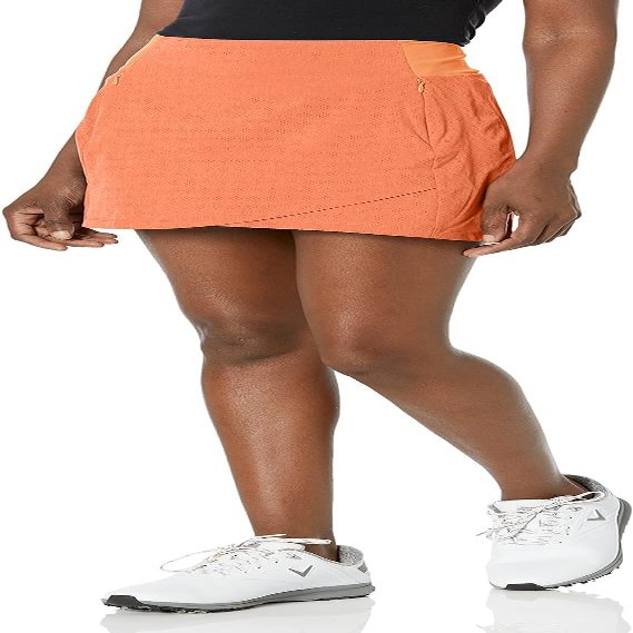 Callaway Women's Women's 16" Heather Perforated Golf Skort, with Truesculpt Stretch Fabric and Opti-Dri Technology, Golf Skorts for Women (Sizes Xs-XXL), Nectarine HTR, Medium