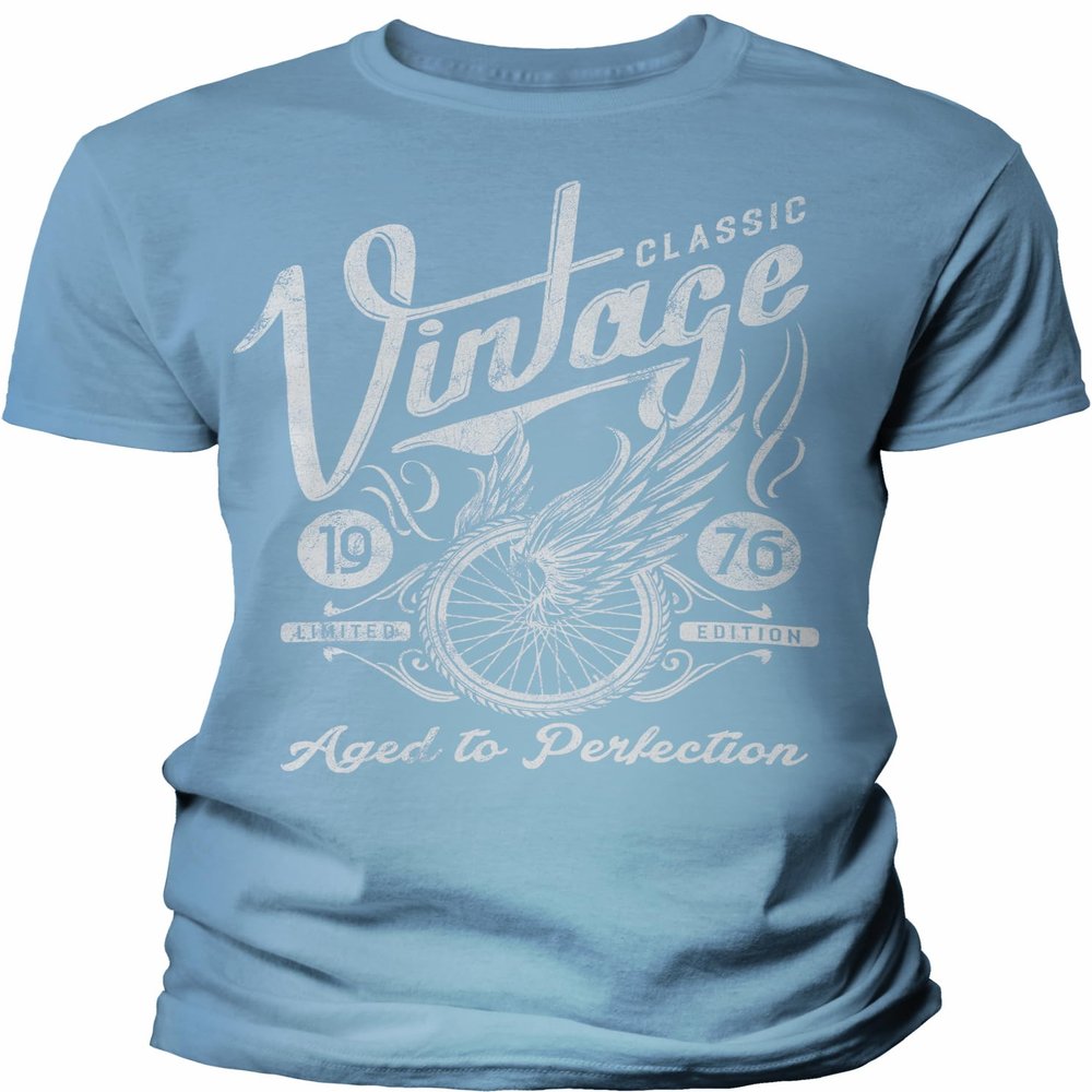 1976 Birthday Shirt for Men - Classic Vintage 1976 Aged to Perfection - Wheel - 50th Birthday Gift - F/Carolina-4X