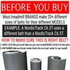 Treadmill Walking/Running Belt - Part No. 262854 - Replacement for NordicTrack X7i Incline Trainers (NTL199100) view 3