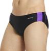 Sporti Piped Splice Swim Brief - Athletic Swimsuit Short Training Bathing Suit for Swimmers - Competition Pool Training Swimwear for Men - Black/Purple - 26 view 1