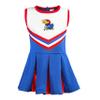 Little King NCAA Infant/Toddler Girls One Piece Team Cheer Jumper Dress-Kansas-12 Months view 3