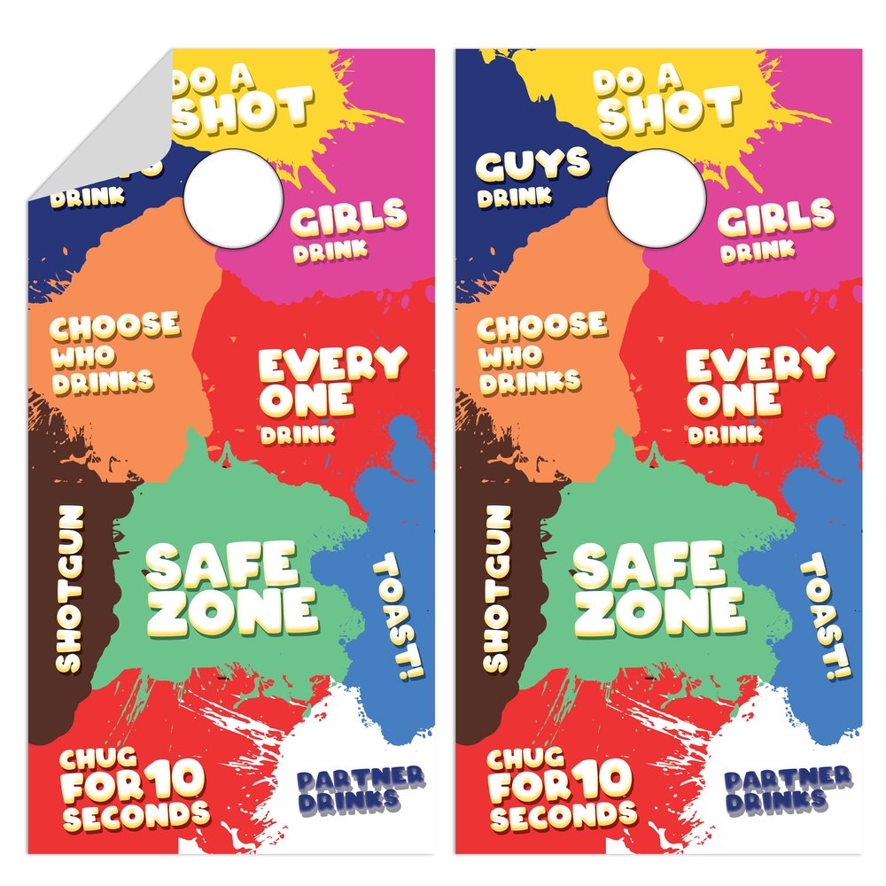 Cornhole Board Wraps | Fun Neon Drinking Game Wrap | Cornhole Decal 48.5x24.5in | Waterproof 3M Vinyl with Air Release | Laminated & Easy-to-Apply Wraps for Cornhole Enthusiasts