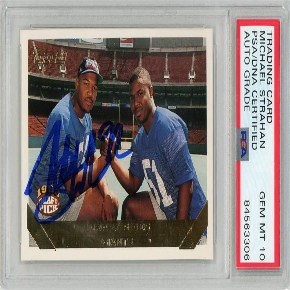 Michael Strahan 1993 Topps Gold Autograph Rookie Card #275 PSA/DNA 10