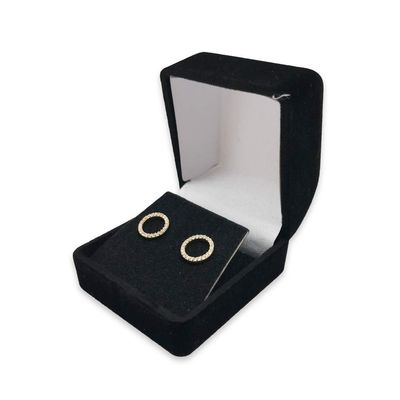 N N'icePackaging - 1 Qty Midnight Black Velour Small Earring Soft Flocked Square Jewelry Gift Box
