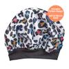 Red by Kiss Toddler Satin Bonnet Sleep Cap for Toddlers, Soft, Stretchy, and Safe, Protects Fragile Hair from Frizz & Breakage, Friction Bald Spots (Rainbow Leopard, 18M-4T) view 2