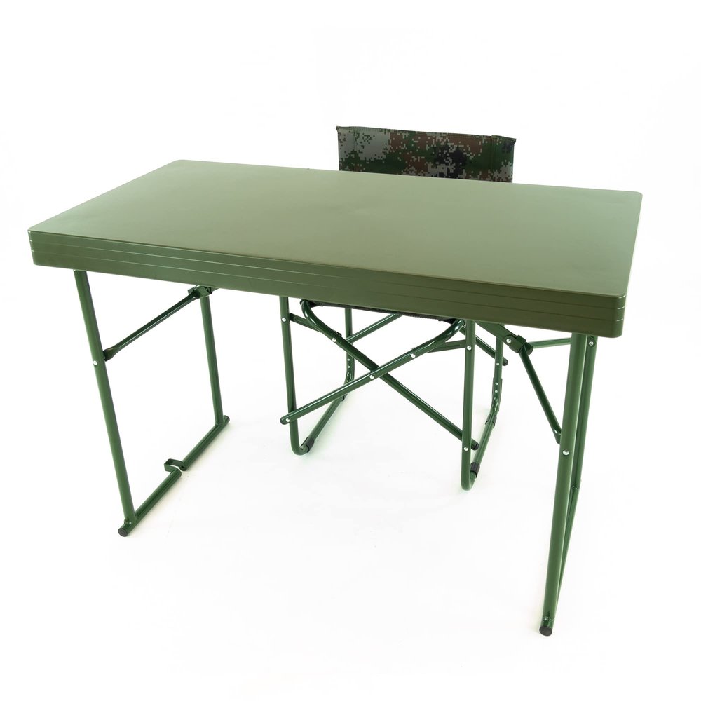Creative Outdoor Heavy Duty Camping Chairs & Table, Lightweight, Outdoor Camping Chair, Portable Directors Chair with Side Table for Camping, Lawn, Picnic and Fishing (Table + 2 Chair, Green)