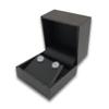 N N'icePackaging - 1 Qty Premium Mesh Grey Earring Jewelry Gift Box w/Padded Black Inset Top & Black Faux Leather Interior view 1