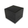 N N'icePackaging - 1 Qty Premium Mesh Grey Earring Jewelry Gift Box w/Padded Black Inset Top & Black Faux Leather Interior view 3